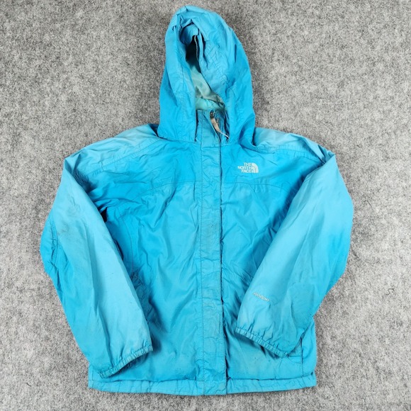 The North Face Other - The North Face HyVent Jacket Girls M 10/12 Blue Hooded Rain Shell Hiking Outdoor